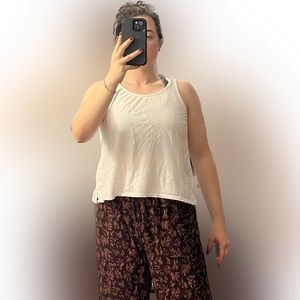 Jungmaven cropped tank washed white - size xs